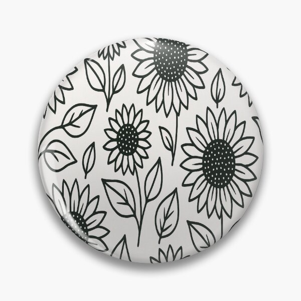 Item preview, Sunflower – Black Outline designed and sold by CTRL-DECAY.