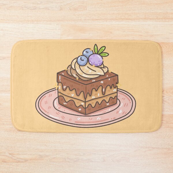 Item preview, Cute mini chocolate square cake with cream and blueberry on top  designed and sold by JHomStudio.