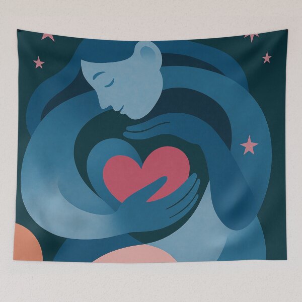 Item preview, Embracing Self Love – Abstract Feminine Art with Heart and Stars designed and sold by Charisma Enigma.