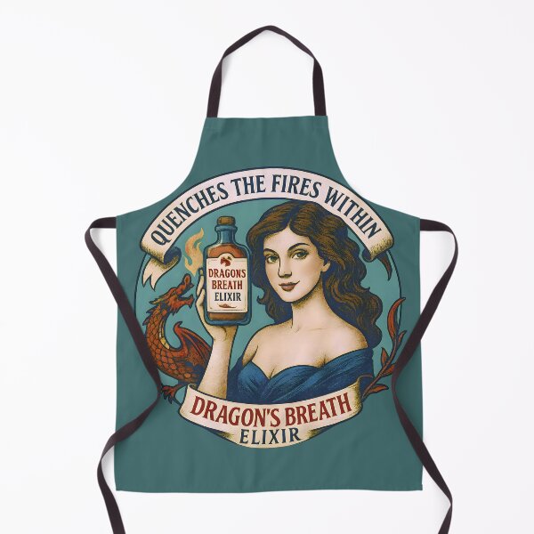 Item preview, Vintage Dragons Breath Elixir Mystical Fantasy Humour designed and sold by Shoot-The-Moon.