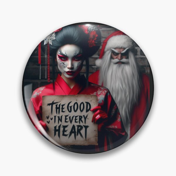 Item preview, Placa de corazón de Papá Noel con diseño de geisha gótica designed and sold by Voodoo Store Paranormal Collections.