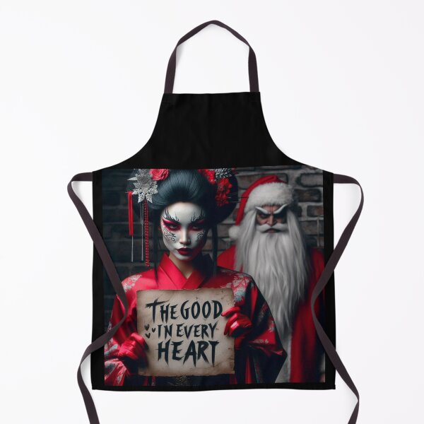 Aperçu de l'œuvre Tablette gothique Geisha Père Noël en forme de cœur créée et vendue par Voodoo Store Paranormal Collections.