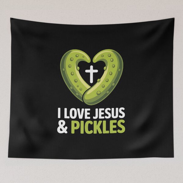 Item preview, Pickles and Jesus Religious - This is a fun gift for believers with a sense of humor who love Jesus and pickles.  designed and sold by ZyziowskyArt.