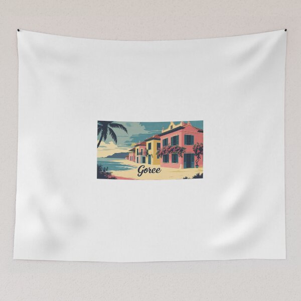 Item preview, Gorée Senegal with colonial houses and tropical flowers designed and sold by StormArte.
