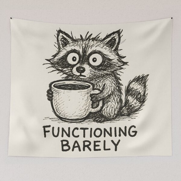 Item preview, Functioning Barely Raccoon Coffee Mug designed and sold by SassyArtistry.