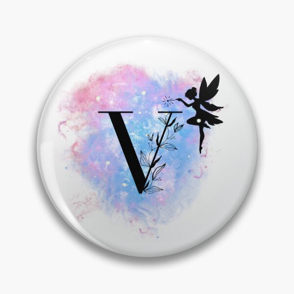 Artikelvorschau, Buchstabe V – Velvet Sky Buchstabe V mit verträumter Feensilhouette entworfen und verkauft von Lunaria Arts.