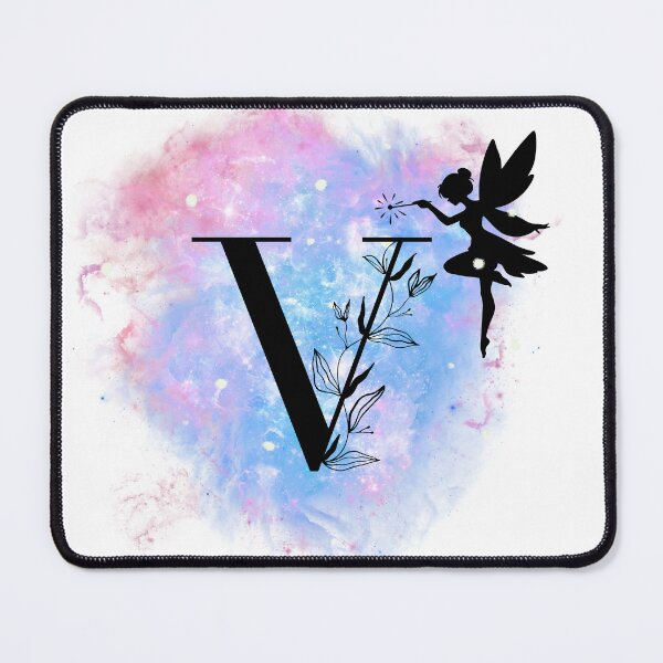 Artikelvorschau, Buchstabe V – Velvet Sky Buchstabe V mit verträumter Feensilhouette entworfen und verkauft von Lunaria Arts.