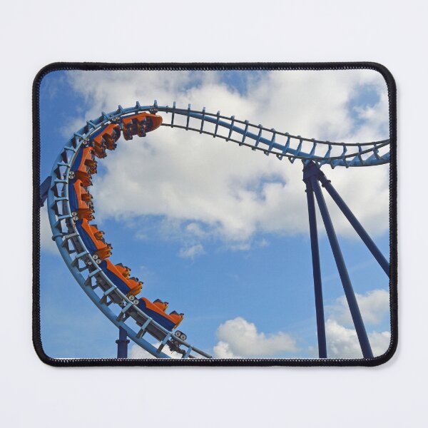 Item preview, Roller coaster  ride filled  with thrill seekers against blue sky designed and sold by Umdash919.
