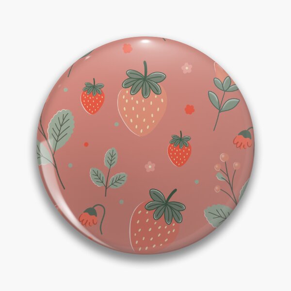 Item preview, Pink Botanical Strawberry Pattern  designed and sold by CraftachicDsgn.