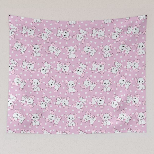 Item preview, Wonky elephants on pink designed and sold by QuirkyCraftz.