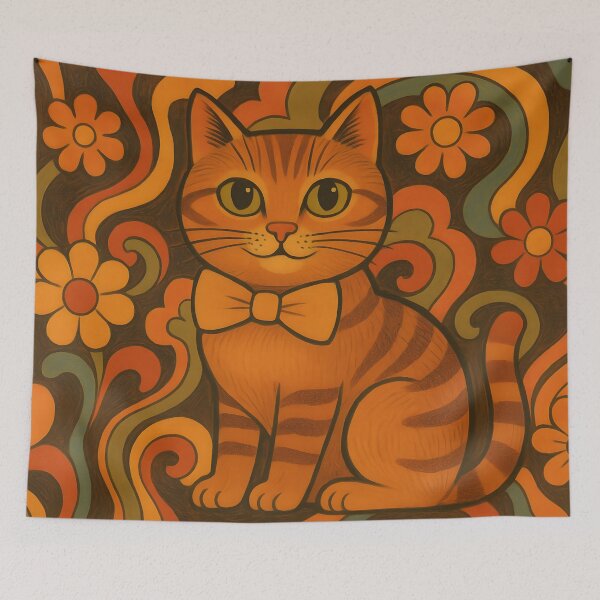 Item preview, Groovy Retro Cat designed and sold by SassyArtistry.