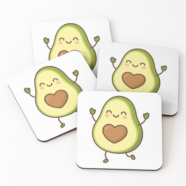 Item preview, Kawaii Dancing Avocado – Heart-Shaped Core and Raised Arms designed and sold by ALBANAT.