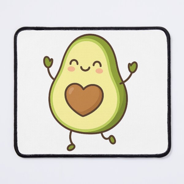Item preview, Kawaii Dancing Avocado – Heart-Shaped Core and Raised Arms designed and sold by ALBANAT.