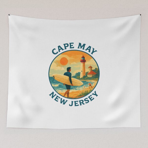 Item preview, Cape May - New Jersey Beach and Lighthouse Scene designed and sold by inkNext.