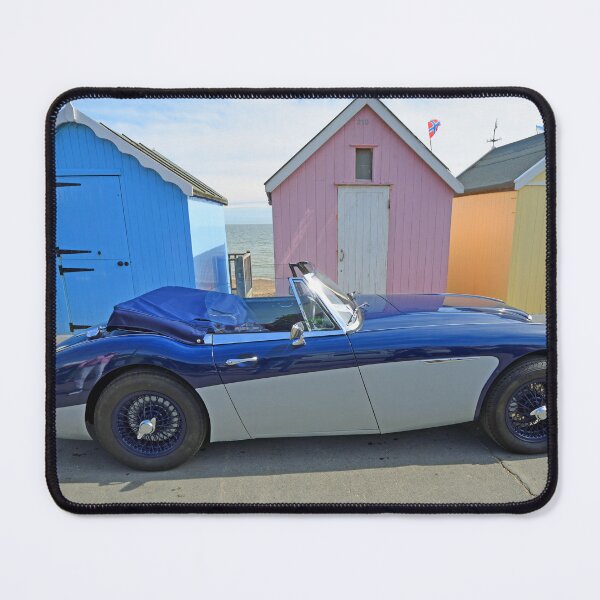 Item preview, Classic  Austin Healey 3000 parked in front of Beach Huts designed and sold by Umdash919.