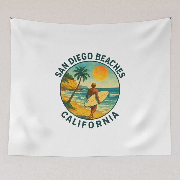 Item preview, San Diego Beaches - California Coastal Surf and Summer Vibes designed and sold by inkNext.