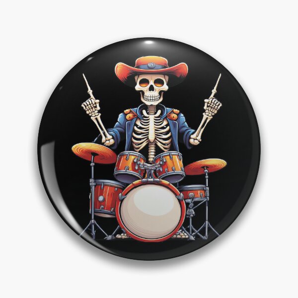 Item preview, Halloween Skeleton Playing Drums - Spooky Halloween Art designed and sold by DoraTora.