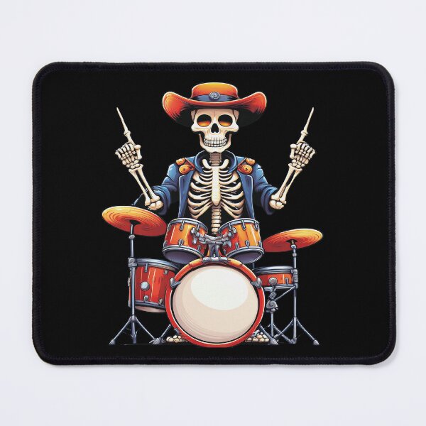 Item preview, Halloween Skeleton Playing Drums - Spooky Halloween Art designed and sold by DoraTora.