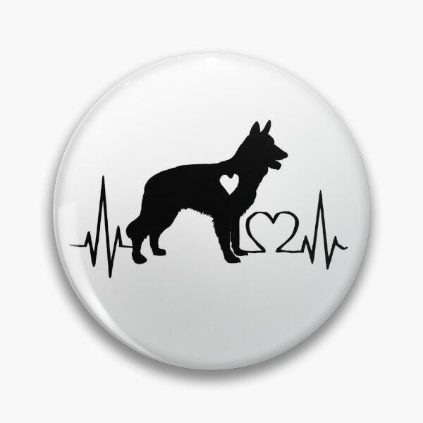Item preview, White Swiss Shepherd Dog EKG Line Minimalist Silhouette – Dog Lover Design designed and sold by GoodyPaws.
