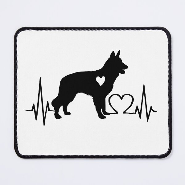 Item preview, White Swiss Shepherd Dog EKG Line Minimalist Silhouette – Dog Lover Design designed and sold by GoodyPaws.