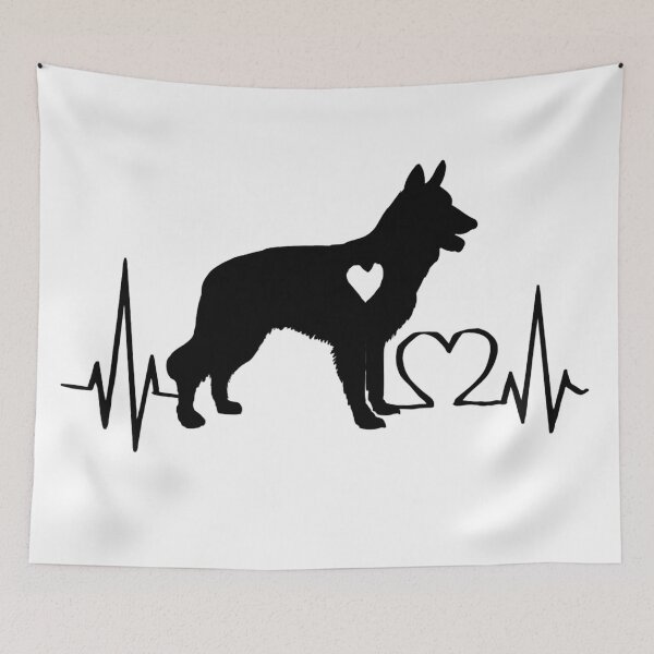 Item preview, White Swiss Shepherd Dog EKG Line Minimalist Silhouette – Dog Lover Design designed and sold by GoodyPaws.