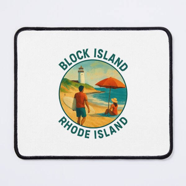 Item preview, Block Island Rhode Island Coastal Beach Travel Poster designed and sold by inkNext.