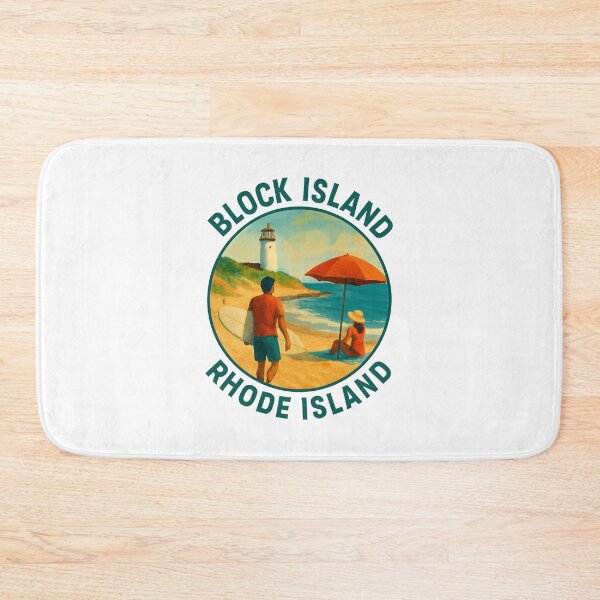 Item preview, Block Island Rhode Island Coastal Beach Travel Poster designed and sold by inkNext.