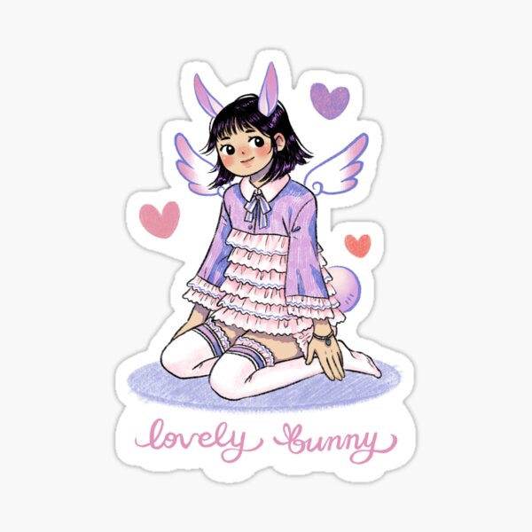 Item preview, Lovely Bunny has bunny ears, angel wings, and a soft heart.  designed and sold by strawbunnylychee.