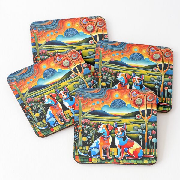 Item preview, Dog friends in garden 3 designed and sold by George Hutton Hunter.