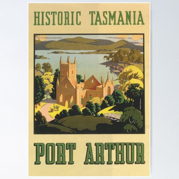 Item preview, Port Arthur, Tasmania; Vintage Travel Poster designed and sold by vintagevivian.
