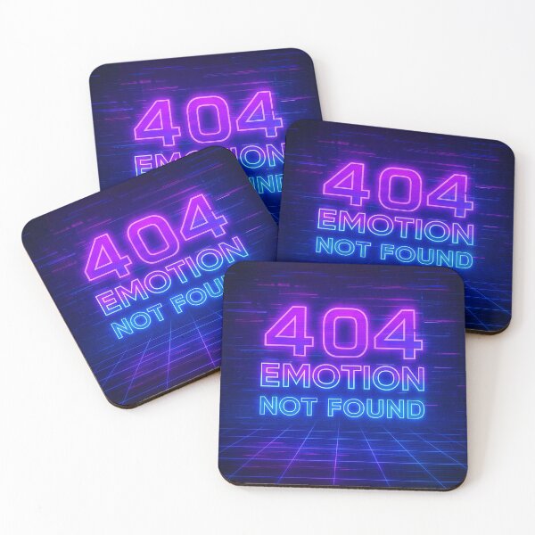 Item preview, 404 Emotion Not Found – Glitchy Neon Vaporwave Design designed and sold by JORYA.