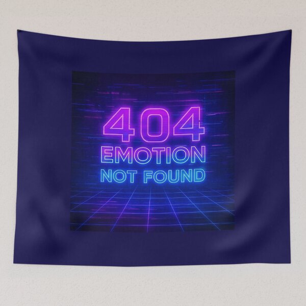 Item preview, 404 Emotion Not Found – Glitchy Neon Vaporwave Design designed and sold by JORYA.