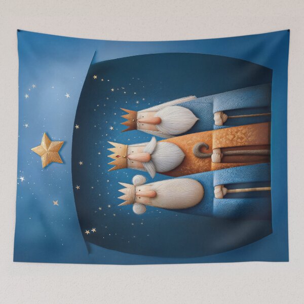 Item preview, Whimsical Three Wise Men beneath a starry sky designed and sold by AngelottiCR.