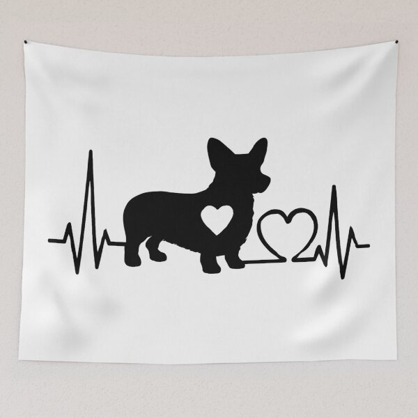 Artikelvorschau, Welsh Corgi Cardigan EKG-Linie Minimalistische Silhouette – Hundeliebhaber-Design entworfen und verkauft von GoodyPaws.