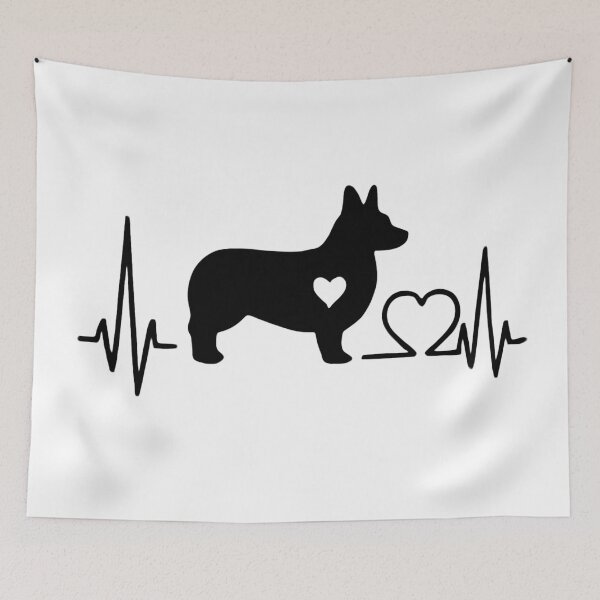 Artikelvorschau, Welsh Corgi Pembroke EKG-Linie Minimalistische Silhouette – Hundeliebhaber-Design entworfen und verkauft von GoodyPaws.