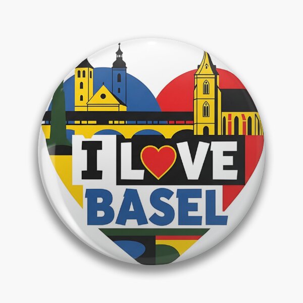 Item preview, I Love Basel Logo - Unique Cityscape Heart Design designed and sold by Sitred123.