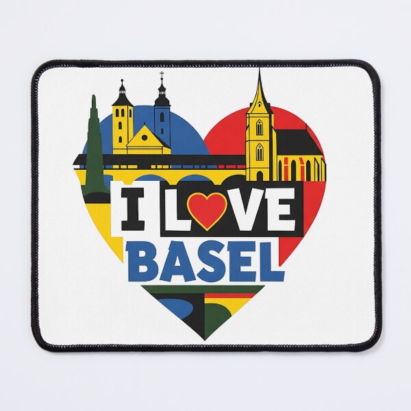 Item preview, I Love Basel Logo - Unique Cityscape Heart Design designed and sold by Sitred123.