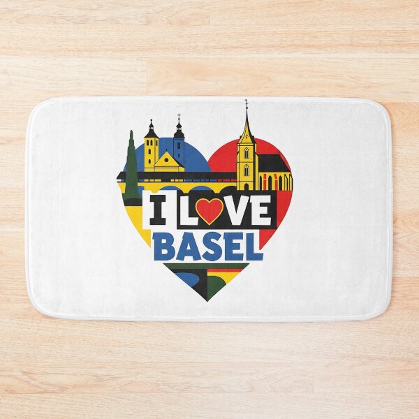 Item preview, I Love Basel Logo - Unique Cityscape Heart Design designed and sold by Sitred123.