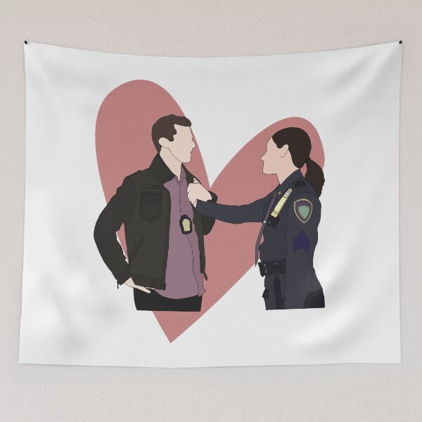 Item preview, Brooklyn nine nine - Jake Peralta and Amy Santiago  designed and sold by Bingeartstudio.