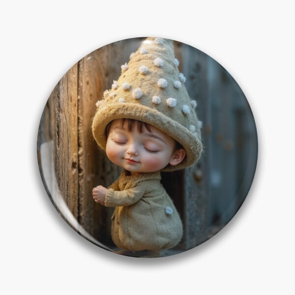 Item preview, Bashful Munchkin Doll Standing By a Rustic Door designed and sold by Maria Dryfhout.