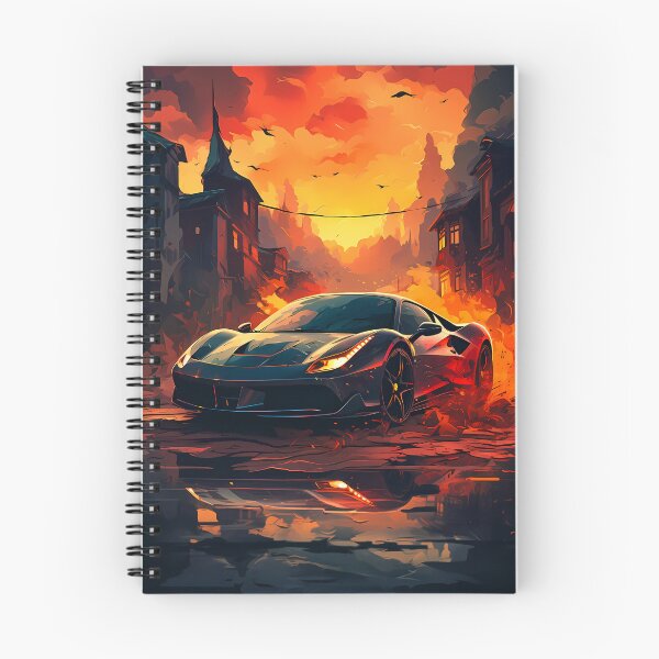 Item preview, Supercar Ignites City Streets at Fiery Sunset designed and sold by RevUpDesign.