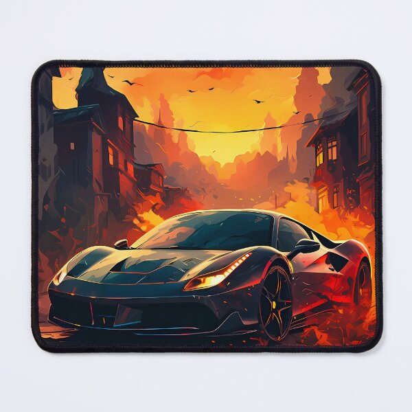 Item preview, Supercar Ignites City Streets at Fiery Sunset designed and sold by RevUpDesign.