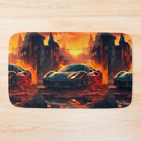 Item preview, Supercar Ignites City Streets at Fiery Sunset designed and sold by RevUpDesign.