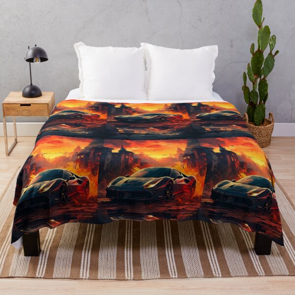 Item preview, Supercar Ignites City Streets at Fiery Sunset designed and sold by RevUpDesign.