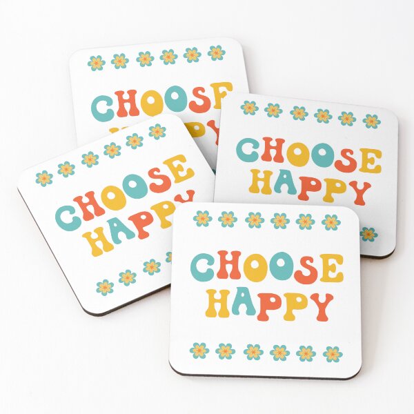 Item preview, Choose Happy | Retro Floral Style designed and sold by SlowRainArt.