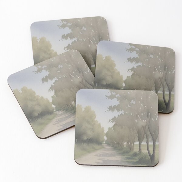 Item preview, Peaceful Country Road Lined with Trees Watercolor designed and sold by Uniquely Yours.