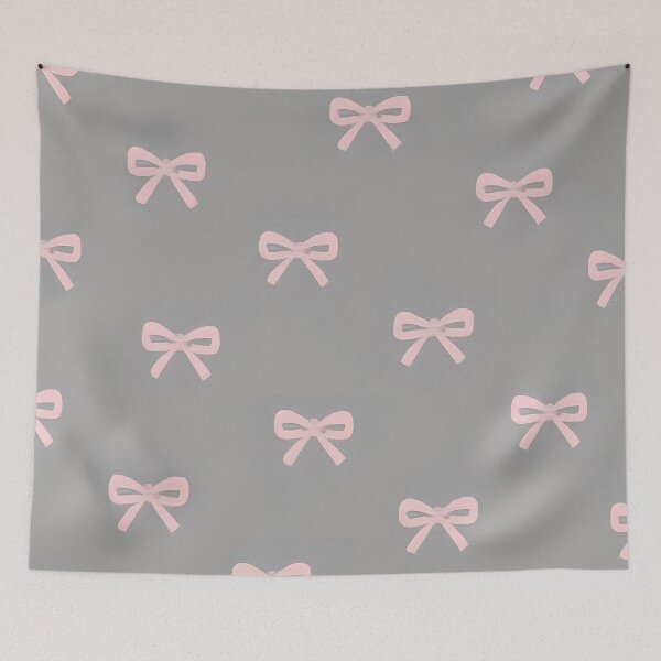 Item preview, Pink Bows Grey Pattern designed and sold by SassyArtistry.