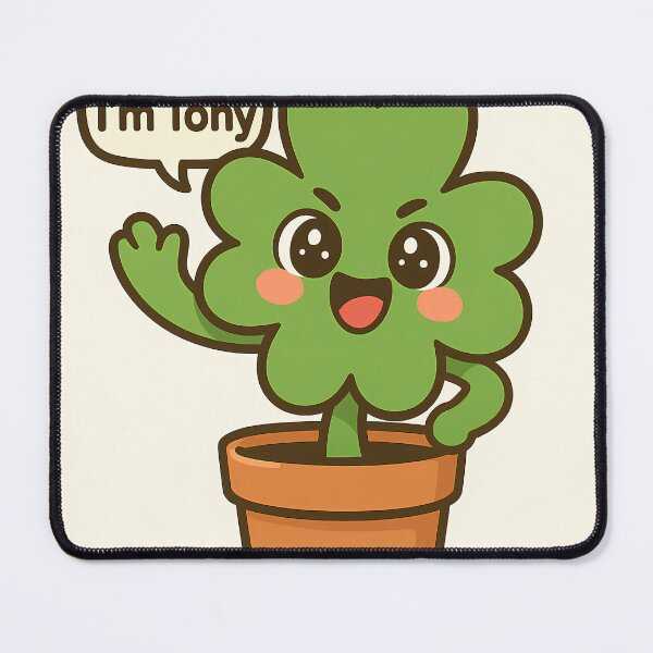 Item preview, Happy Tony – The Overjoyed Clover in a Pot designed and sold by KawaiiPotPower.
