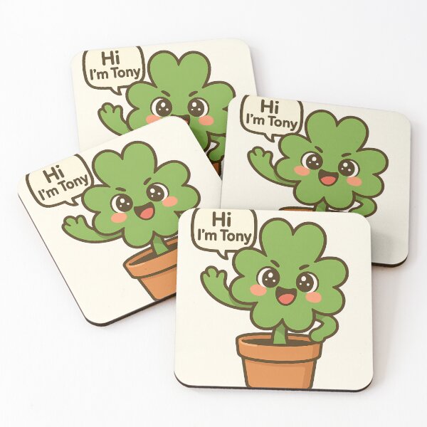Item preview, Happy Tony – The Overjoyed Clover in a Pot designed and sold by KawaiiPotPower.