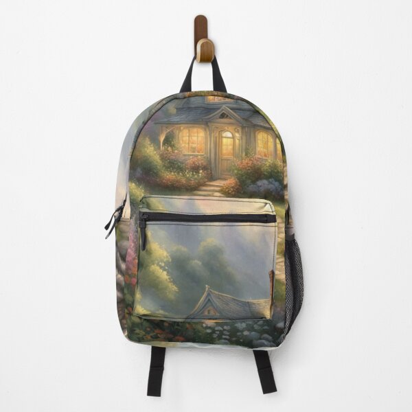 Item preview, Cozy Cottage in Enchanted Garden with Misty Mountain Backdrop designed and sold by Uniquely Yours.